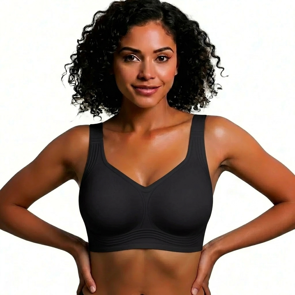 Soutien-gorge seconde peau coloris Noir porté de face
